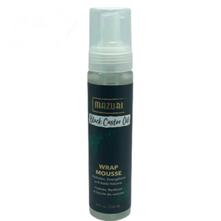mazuri black castor oil wrap mousse for curl definition volume shine soft frizz control hair