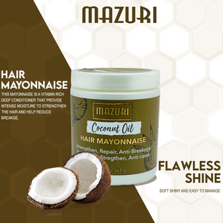 Mazuri Coconut Oil Hair Mayonnaise 567g- Strengthen, Repair & Prevent Breakage