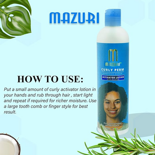 Mazuri Curly Perm Activator Lotion 12oz- Define, Moisturize & Enhance Curls
