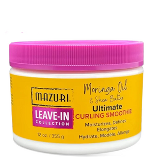 mazuri moringa oil shea butter curling smoothie for defining hydrating soft frizz free shiny curls