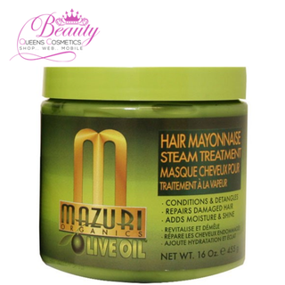 Mazuri Organics Olive Oil Hair Mayonnaise Steam Treatment 455g- Deep Repair Mask