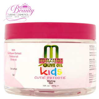 Mazuri Olive Oil Kids Cutie Patootie Styling Gel 340g- Frizz Control & Shine