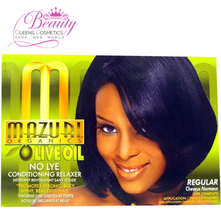 Mazuri Original Olive Oil No Lye Conditioning Hair Relaxer Kit 1 Application - Regular
