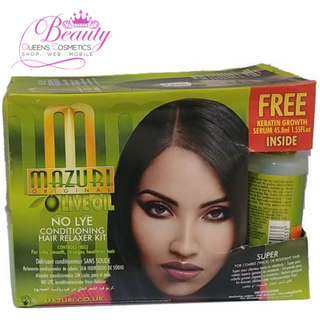 Mazuri Original Olive Oil No Lye Conditioning Hair Relaxer Kit Super Formula-1 Application