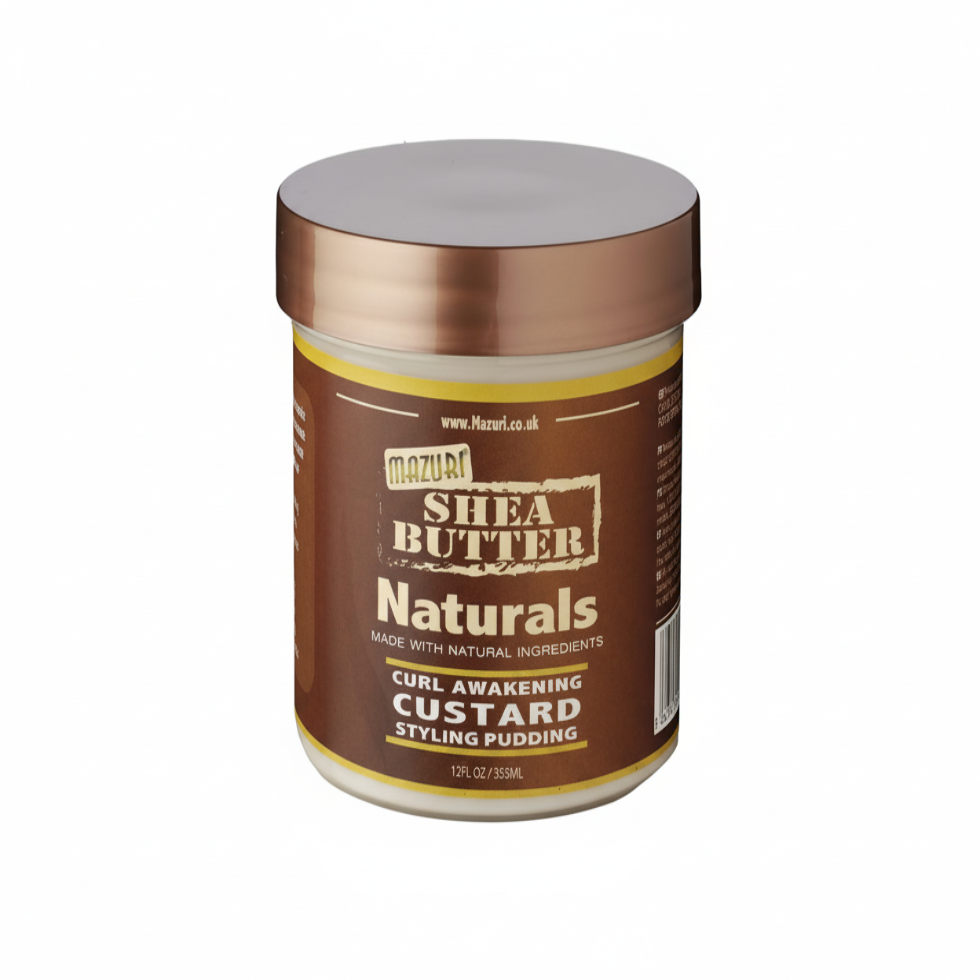 mazuri shea butter curl awakening custard styling pudding 12oz for defining moisturizing soft bouncy curls