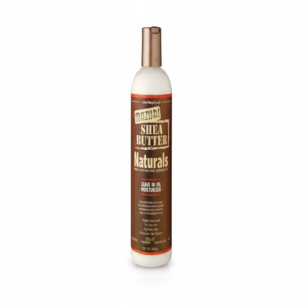 mazuri shea butter naturals leave in oil moisturiser 355ml nourish revitalize soft smooth shiny hair care