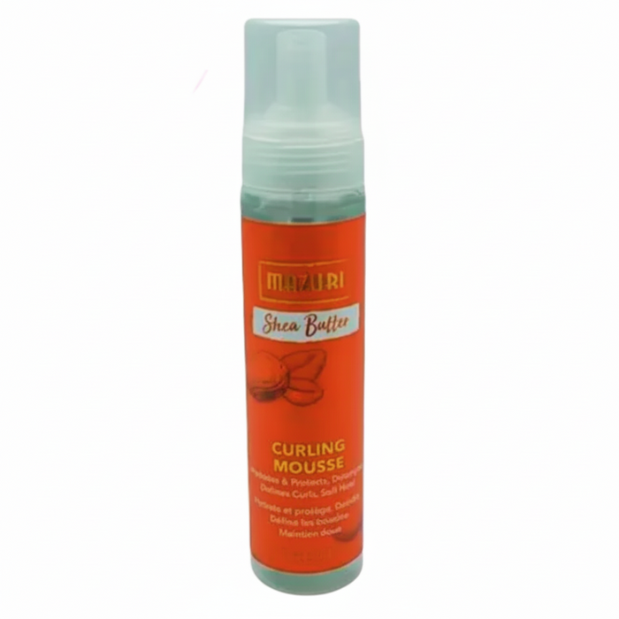 mazuri shea butter oil curling mousse 237ml define hydrate natural curls frizz control styling foam for soft bouncy and shiny curly hair