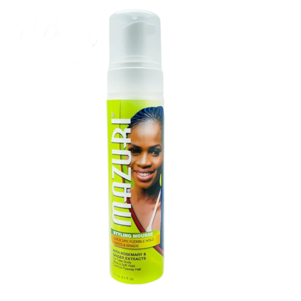 mazuri styling mousse rosemary ginger extract 237ml smooth volumize hair foam for frizz free bouncy defined and voluminous hairstyles