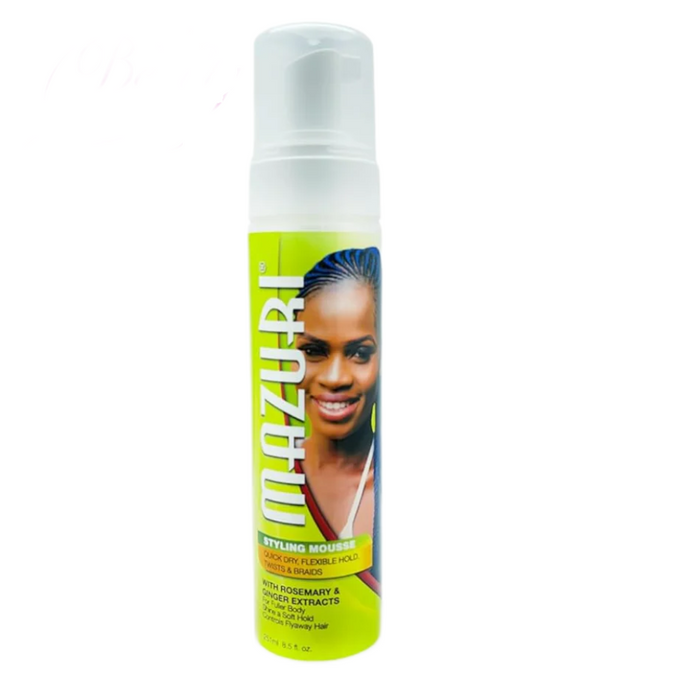 mazuri styling mousse rosemary ginger extract 237ml smooth volumize hair foam for frizz free bouncy defined and voluminous hairstyles