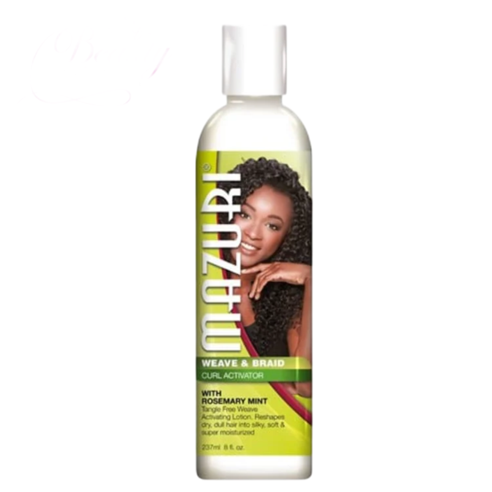 mazuri wave and braid curl activator rosemary mint 237ml define hydrate curls frizz control styling cream for soft bouncy and defined natural hair curls