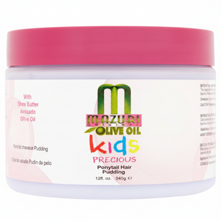 mazuri olive oil kids precious ponytail hair pudding 340g moisturize style soft smooth frizz free ponytail hair care