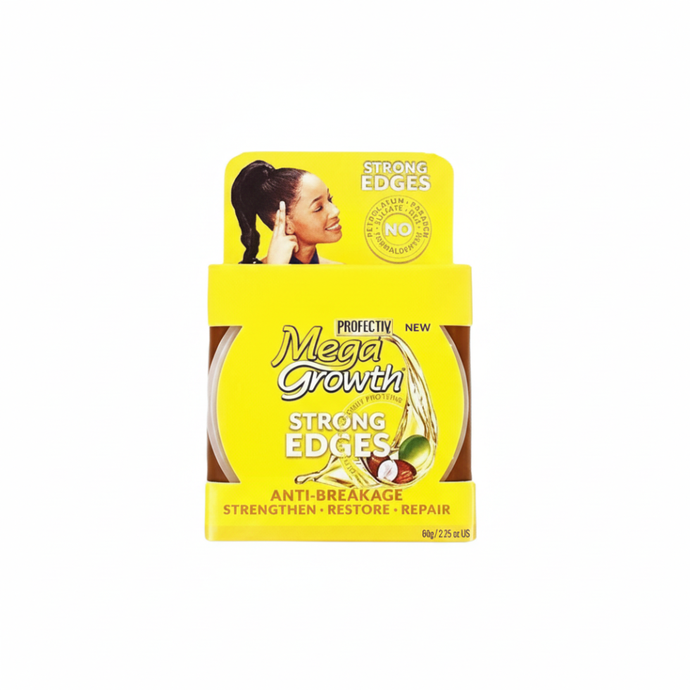 mega growth strong edges anti breakage edge cream smooth hold hairline styling 2.25oz