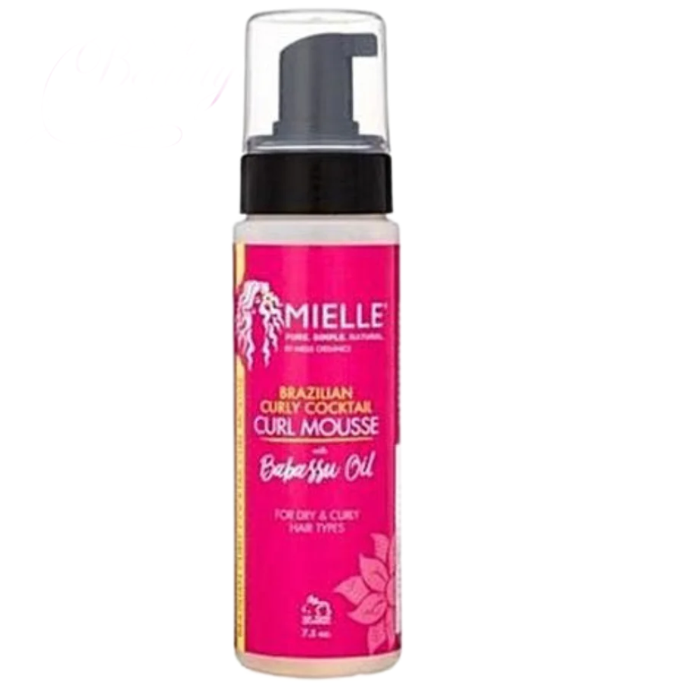mielle babassu brazilian curly cocktail curl mousse 7.5oz define hydrate curls frizz control lightweight styling foam for soft bouncy hair