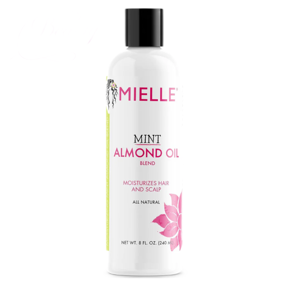 mielle mint almond oil 240ml moisturizes hair and scalp lightweight nourishing hair oil for shine softness and frizz control