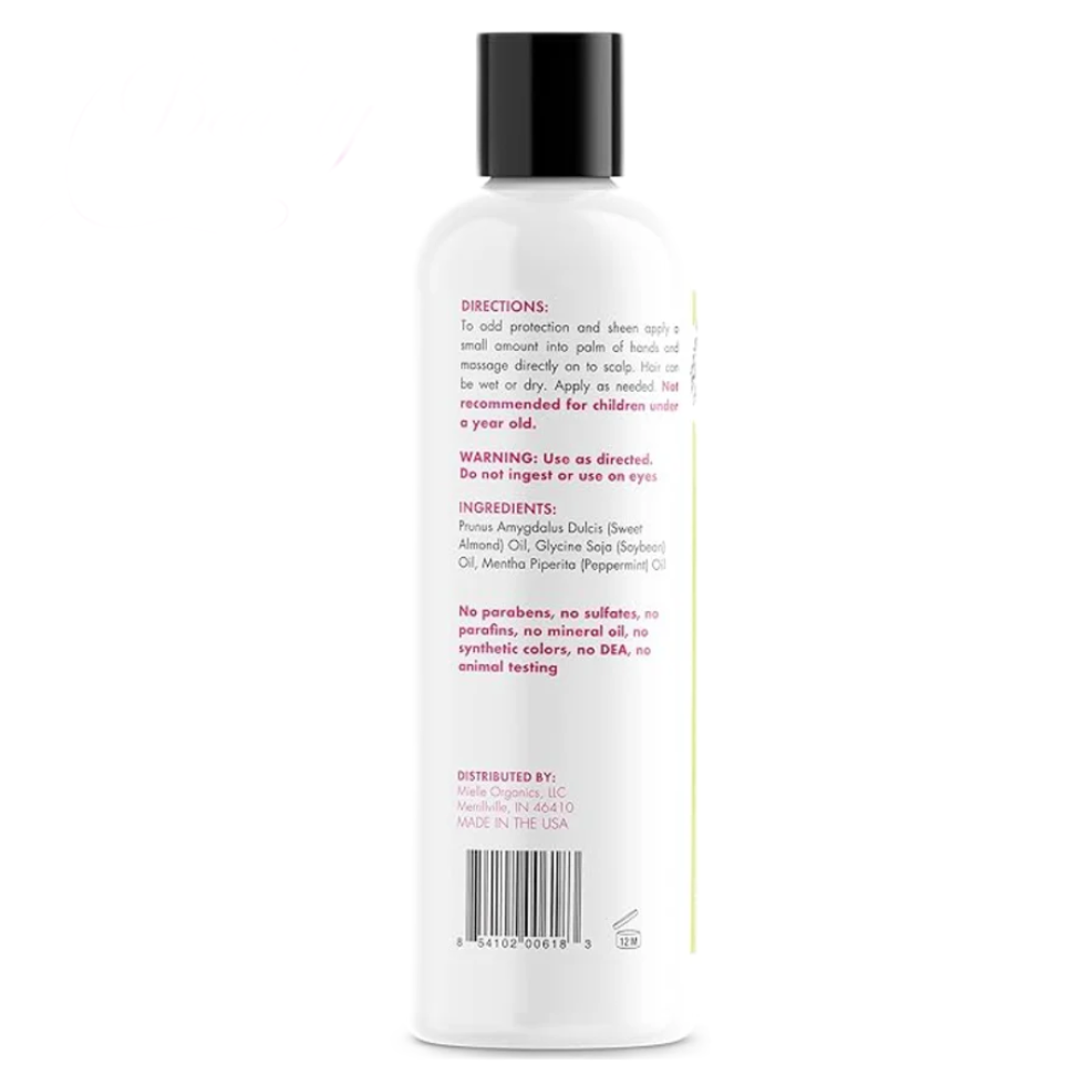 mielle mint almond oil 240ml moisturizes hair and scalp lightweight nourishing hair oil for shine softness and frizz control
