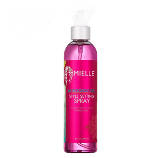 mielle mongongo style setting spray 240ml long lasting hold shine frizz control lightweight finishing spray for curls twists and protective styles