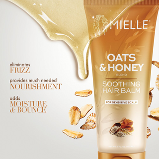 Mielle Oats & Honey Soothing Hair Balm  6oz– Anti-Frizz Hydration for Sensitive Scalp
