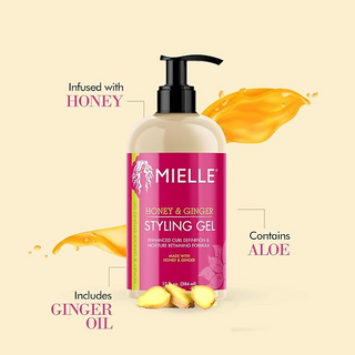 Mielle Honey & Ginger Hair Styling Gel 13oz- Define Curls & Reduce Frizz Naturally