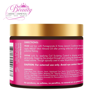 Mielle Pomegranate & Honey Coil Sculpting Custard 12oz -Curl Cream ,Hydrate, Define & Control Frizz