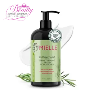 Mielle Organics Rosemary Mint Strengthening Leave-In Conditioner with Biotin – Hydrating Hair Moisturizer for Curly Hair 12oz