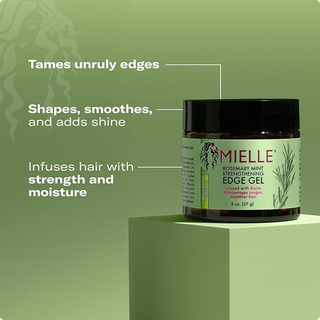 Mielle Rosemary Mint Strengthening Edge Gel 2oz  Smooth, Strengthen & Shine Naturally