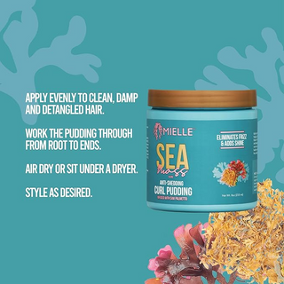 Mielle Sea Moss Curl Pudding 8 oz– Anti-Shedding, Frizz Control & Shine Enhancer