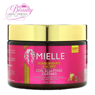Mielle Pomegranate & Honey Coil Sculpting Custard 12oz -Curl Cream ,Hydrate, Define & Control Frizz