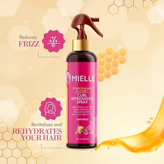 Mielle Pomegranate & Honey Curl Refreshing Spray 8 oz– Hydrate, Define & Reduce Frizz