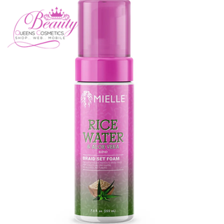 Mielle Rice Water & Aloe Vera Braid Set Foam 222ml | Frizz Control & Long-Lasting Hold for Braids