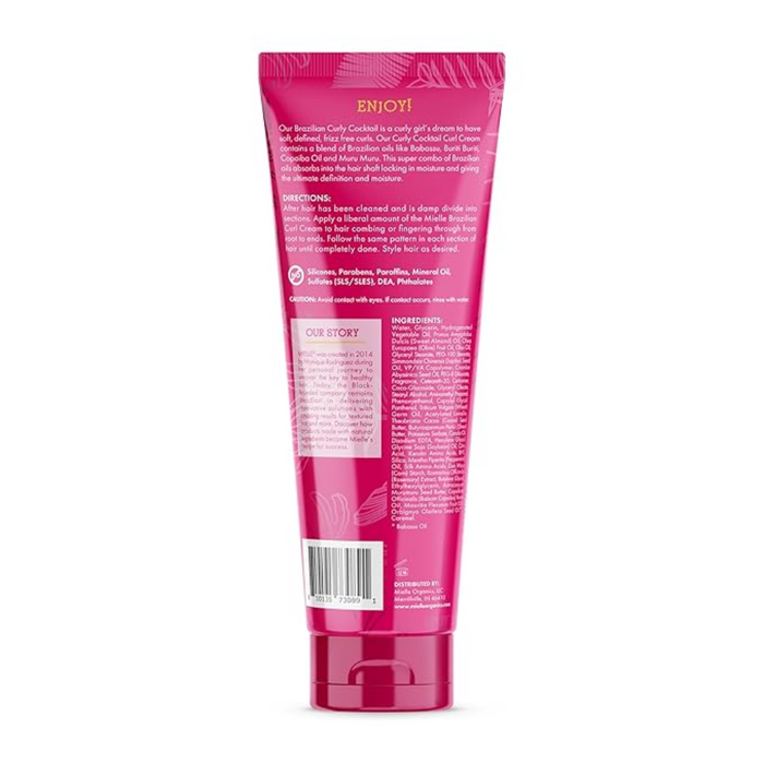Mielle Babassu & Mint Brazilian Curly Cocktail Curl Cream 7.5oz | Define & Moisturize