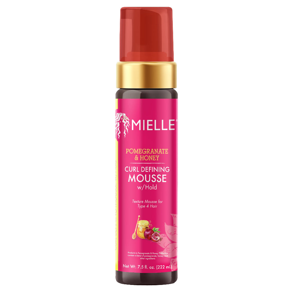 mielle pomegranate and honey curl defining mousse 7.5oz type 4 hair soft hold frizz control styling foam for defined curls and coils