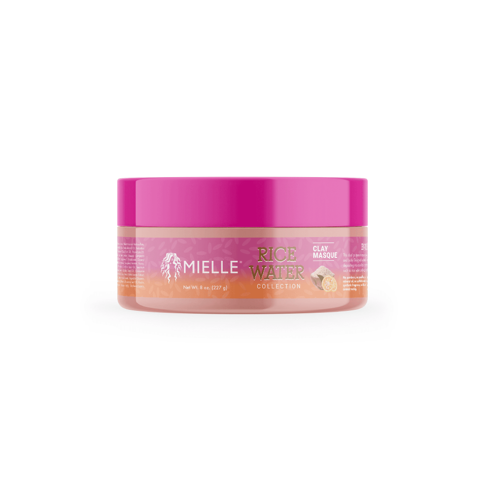 mielle rice water clay masque 8oz deep repair hydration treatment hair mask for strengthening moisturizing and detoxing damaged hair