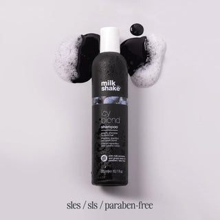 Milk Shake Icy Blond Shampoo 300ml for blonde hair toning and yellow tone neutralization