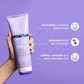 Milk Shake Silver Shine Conditioner 250ml for blonde silver and grey hair toning and hydration care