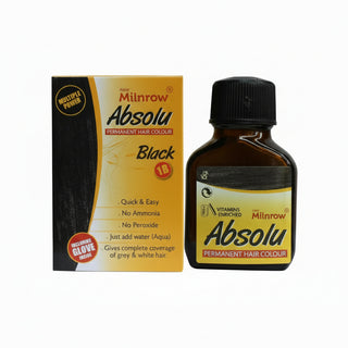 Milnrow Absolu Permanent Hair Color Black 1B 6g for natural black long lasting hair color