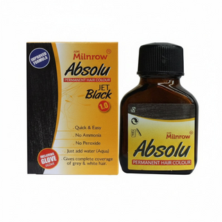 Milnrow Absolu Permanent Hair Color Jet Black 1.0 6g for deep intense black hair