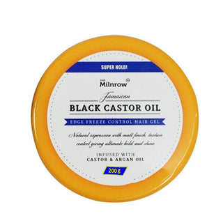 Milnrow edge freeze control gel black castor oil for sleek edges strong hold no flakes