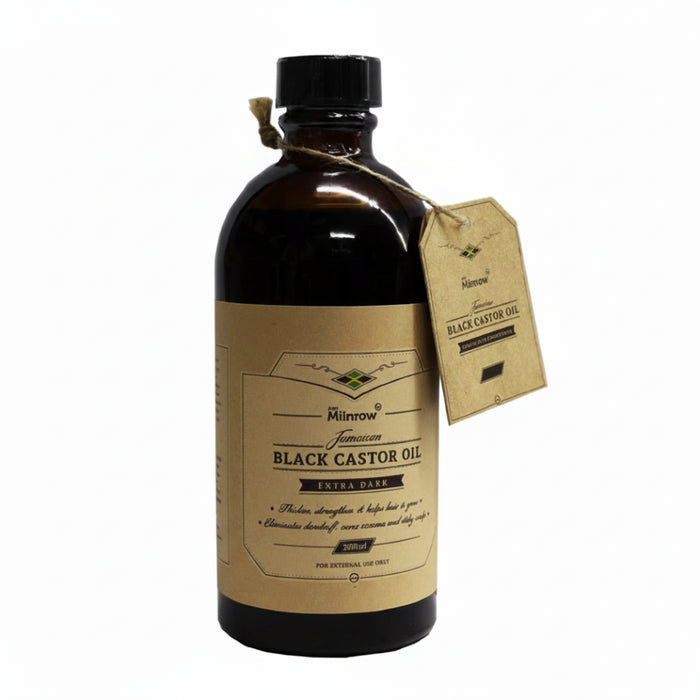 Milnrow Black Castor Oil Extra Dark 200ml for hair growth and scalp nourishment