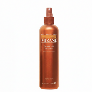 mizani gloss veil shine spray 250ml lightweight shine frizz control curly hair finishing spray