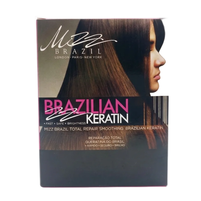 Mizz Brazil Total Repair Keratin Kit 3x100ml anti frizz smoothing hair repair treatment system.