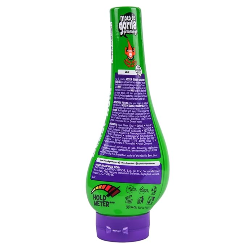 Moco de Gorila Galan hair gel wet look strong hold styling gel for sleek shiny hair styling