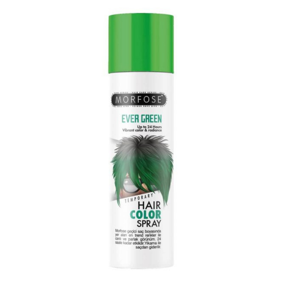 Morfose dazzle ever green hair colour spray 150ml temporary metallic green hair spray for vibrant shine and creative styling look
