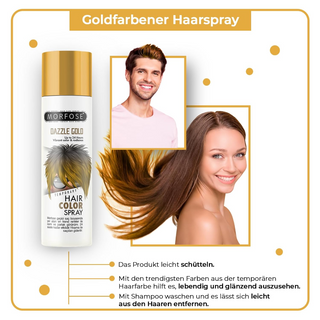morfose dazzle gold temporary hair colour spray 150ml metallic gold washable hair color styling