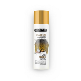 morfose dazzle gold temporary hair colour spray 150ml metallic gold washable hair color styling