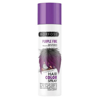 Morfose purple fire hair colour spray 150ml temporary metallic purple hair spray for vibrant shine and creative styling look