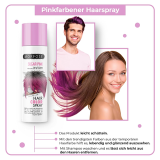 morfose sugar pink temporary hair colour spray 150ml bold pink washable hair color styling spray