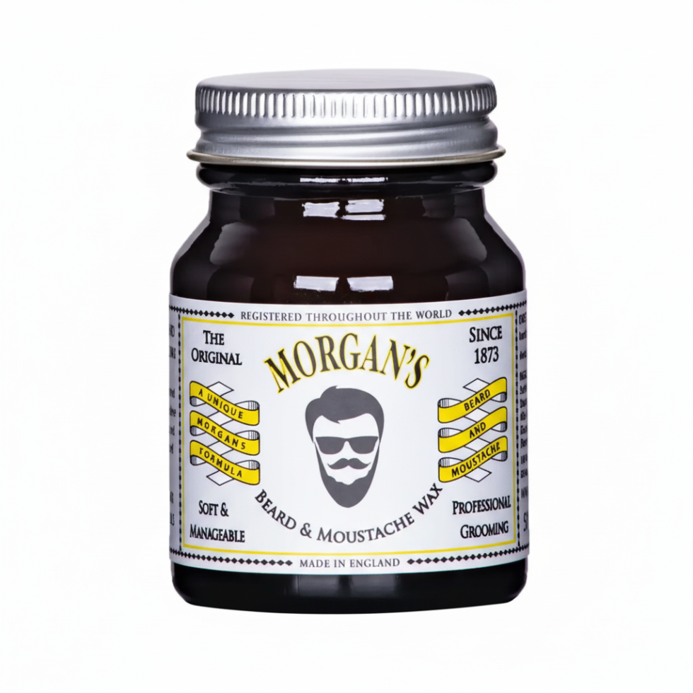 morgans beard moustache wax strong grooming hold soft manageable finish styling control facial hair wax