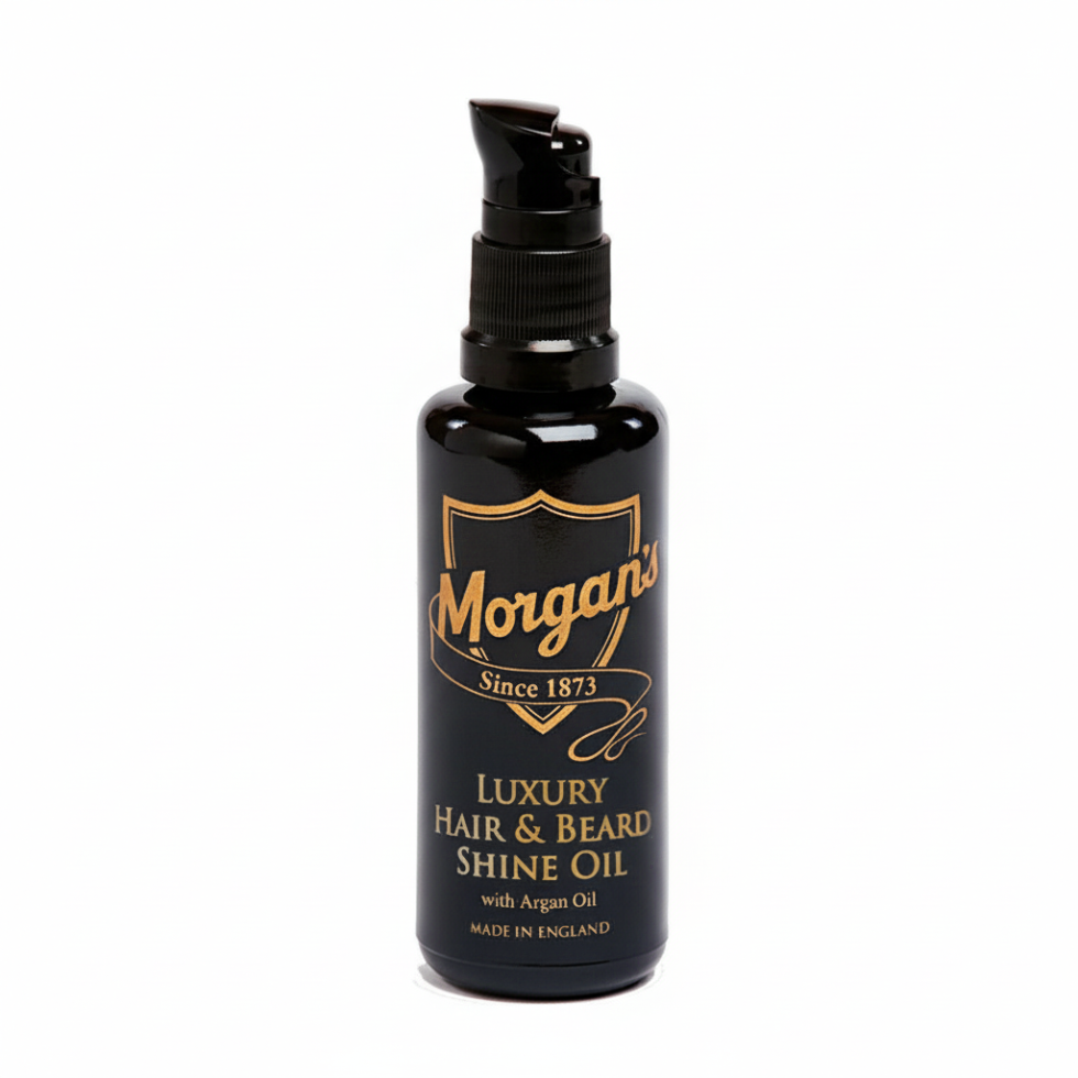 Morgans hair and beard shine oil argan oil frizz control smooth shiny grooming finish