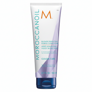 Moroccanoil Blonde Perfecting Purple Conditioner 200ml for neutralizing brassiness in blonde hair
