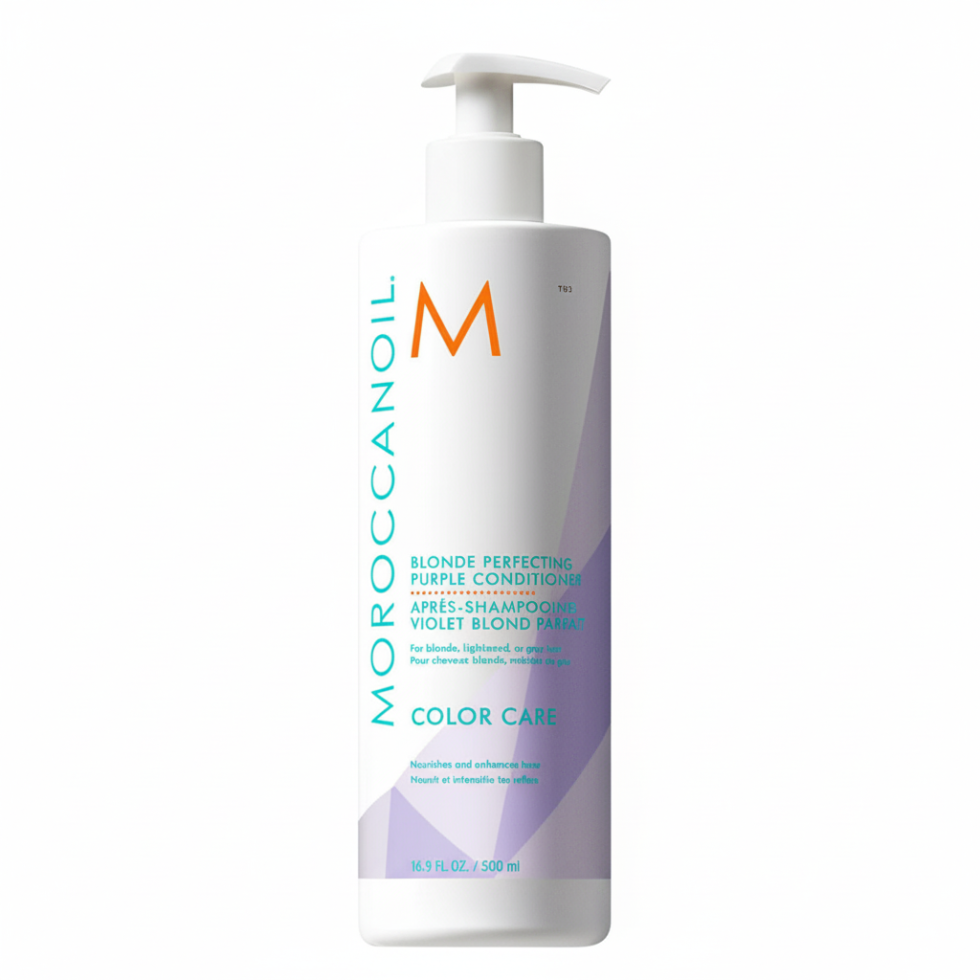 Moroccanoil Blonde Perfecting Purple Conditioner 500ml for anti-brass and hydrating hair care

